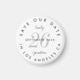 Moderne schwarze Typografie Save the Date Magnet