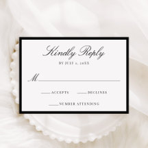 Moderne schwarze Umrandung Hochzeit