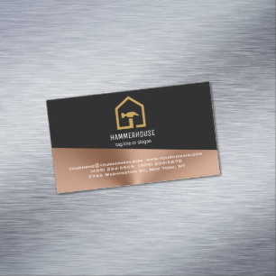 Moderne schwarze und bronzene Baukonstruktion Magnetische Visitenkarte