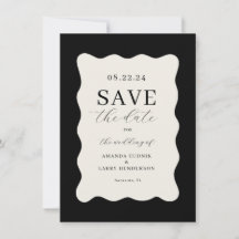 Moderne Schwarze und Cremfarbene Wellige Hochzeit