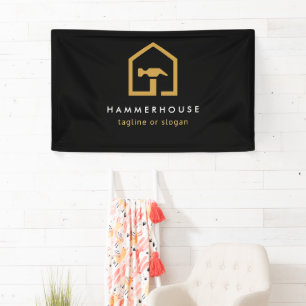 Moderne schwarze und goldene Baukonstruktion Banner