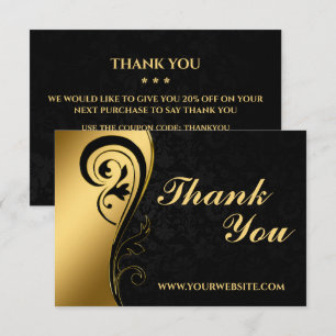 Moderne schwarze und goldene Geschäftskarte Dankeskarte