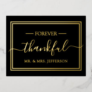 Moderne schwarze und goldene Hochzeit Mr. & Mrs. D Folie Einladungspostkarte
