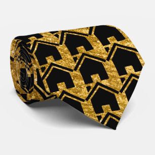 Moderne schwarze und goldene Immobilienmakler Krawatte