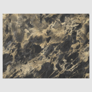 Moderne schwarze und goldene Marmor-Optik Seidenpapier