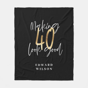 Moderne schwarze und goldene Typografie 40. Fleecedecke