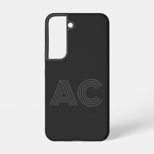 Moderne schwarze und graue Monogramm Samsung Galaxy Hülle