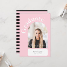 Moderne schwarze und roségestreifte Abschlusskleid