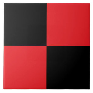 Moderne schwarze und rote karierte Keramikfliese