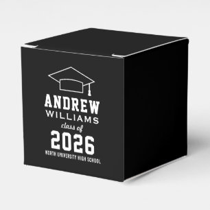 Moderne schwarze und weiße Abschlussfeier Geschenkschachtel