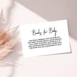 Moderne schwarze und weiße Babyparty Buchanfrage Begleitkarte