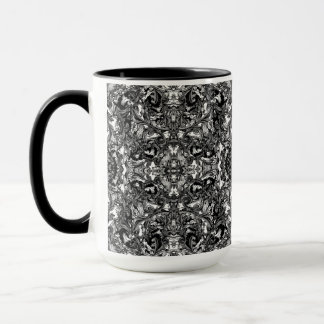 MODERNE, SCHWARZE UND WEISSE BAROCKE ORNAMENTAL TASSE