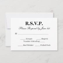 Moderne schwarze und weiße Hochzeits-RSVP-Karte