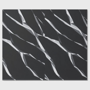 Moderne schwarze und weiße Marmor Flüssigband Wrap Geschenkpapier