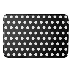 Moderne schwarze und weiße Polka-Punkte Badematte