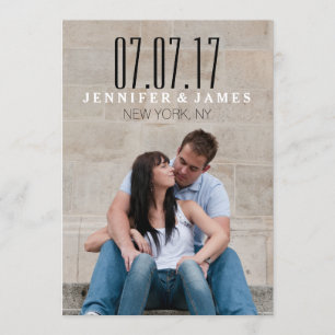 MODERNE SCHWARZE UND WEISSE SAVE THE DATE KARTE