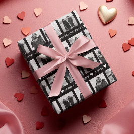 Moderne schwarze und weiße Valentine | Eigenes Fot Geschenkpapier Set