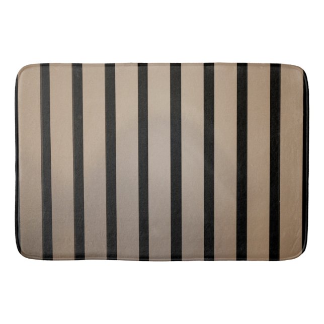 Moderne schwarze vertikale Streifen Bath Mat Badematte (Vorderseite)