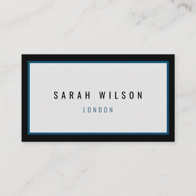 Moderne schwarze Visitenkarten der Marine Telefonnummerkarte (Vorderseite)