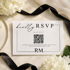Moderne schwarze weiße Hochzeits-RSVP Begleitkarte