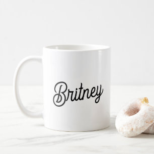 Moderne schwarze weiße personalisierte Monogramm u Kaffeetasse