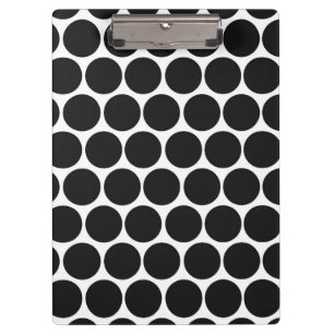 MODERNE SCHWARZE, WEISSE POLKA-PUNKTE KLEMMBRETT