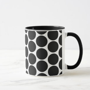 MODERNE SCHWARZE, WEISSE POLKA-PUNKTE TASSE