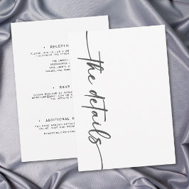 Moderne schwarze weiße Schrift minimale Hochzeitsd Begleitkarte