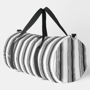 Moderne schwarze weiße Streifen Duffle Bag
