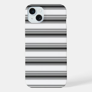 Moderne schwarze weiße Streifen iPhone 15 Plus Hülle
