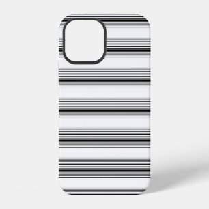 Moderne schwarze weiße Streifen iPhone 12 Hülle