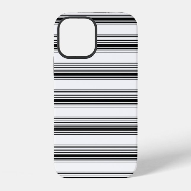 Moderne schwarze weiße Streifen iPhone Hülle (Rückseite)