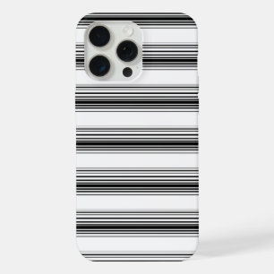 Moderne schwarze weiße Streifen iPhone 15 Pro Max Hülle