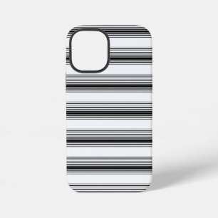 Moderne schwarze weiße Streifen iPhone 12 Mini Hülle