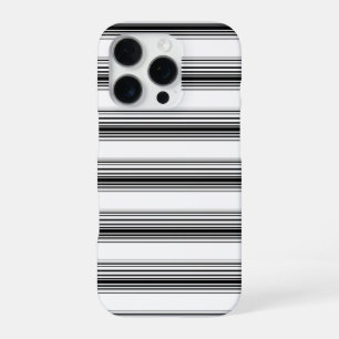 Moderne schwarze weiße Streifen iPhone 16 Pro Hülle