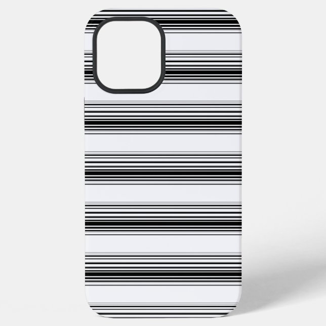Moderne schwarze weiße Streifen iPhone Hülle (Rückseite)