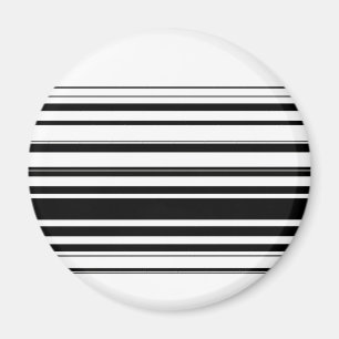Moderne schwarze weiße Streifen Magnet