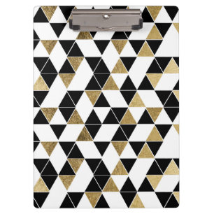 Moderne Schwarze, weiße und Imitat-Golddreiecke Klemmbrett