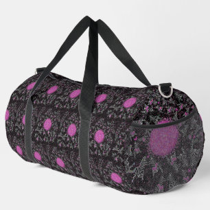 Moderne schwarze weiße und rosa Disco-Zebra Duffle Bag
