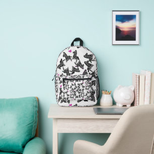 Moderne schwarze weiße und rosa wilde Zebra Bedruckter Rucksack