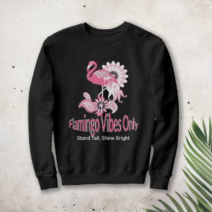 Moderne schwarze wunderliche tropische Vogel Rosa Sweatshirt