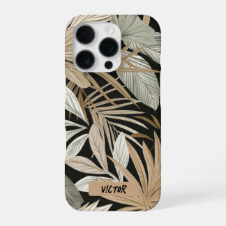 Moderne Schwarzweiß-Blätter Jungle Masculin Custom iPhone 16 Pro Hülle