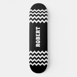 Moderne Schwarzweiß-Custom-Name Skateboard