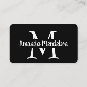 Moderne Schwarzweiss-Initiale Visitenkarte