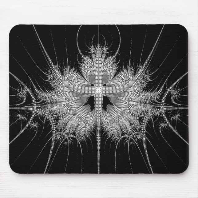 Moderne Schwarzweiss-Mausunterlage Mousepad (Vorne)