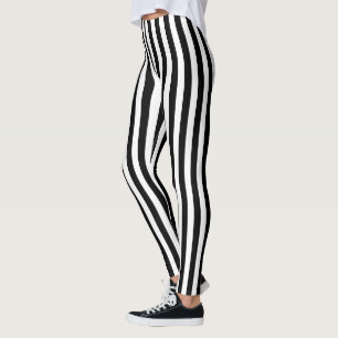 Moderne Schwarzweiss-Streifenmuster-Leggings Leggings