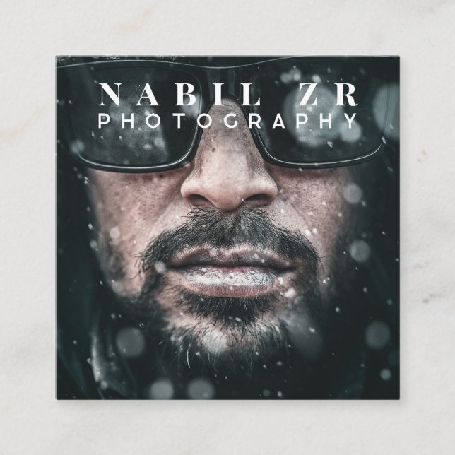 moderne Schwarzweißfotografie Quadratische Visitenkarte