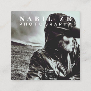 moderne Schwarzweißfotografie Quadratische Visitenkarte