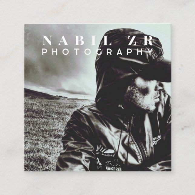 moderne Schwarzweißfotografie Quadratische Visitenkarte (Vorderseite)