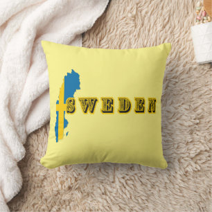 Moderne schwedische Art Letter Map Flag Souvenir Kissen